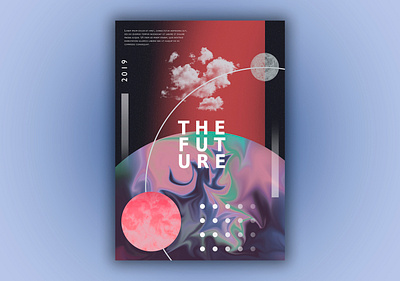 The Future design illustration moon poster