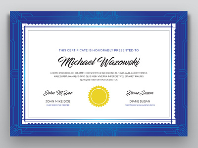 certificate geometric landscape version art deco certificate certificate design design geometic illustration