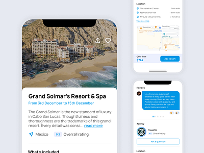 Travel App — Content Details app content page map mobile review travel ui ux