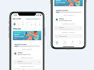 Fitness App — Home Page