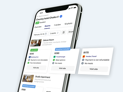 Search Engine — Hotel Booking cards ui filter hotel booking mobile search travel ui ux