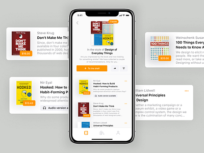 Book App Recommendation Page book design mobile recommendation ui ux