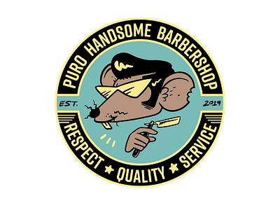 Puro Handsome Barbershop Logo