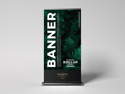 Free Roll-Up Stand Mockup