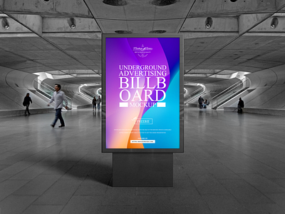 Free Underground Advertising Billboard Mockup poster mockup