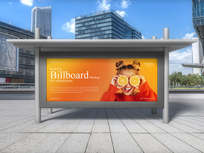 Road City Billboard Mockup Free