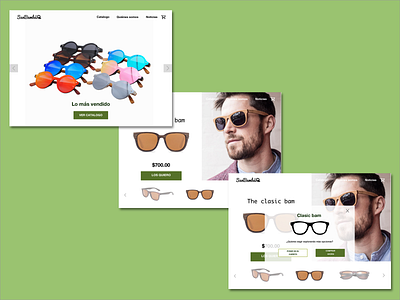 E-commerce website ecommerce green sunglasses ui webdesign