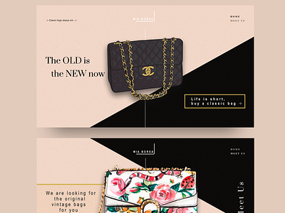 Mia Borsa landing page bags clothes design fashion landing page luxury pink ui web website design