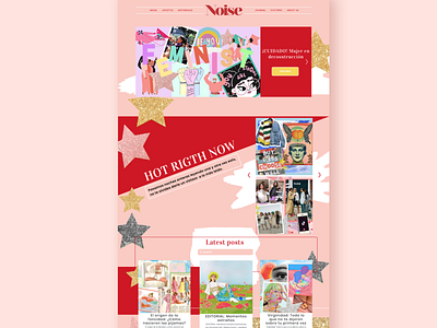 Noise magazine web redesign blogdesign branding fashion fashionblogger glitter magazine pink red ui uiwebdesign web web design