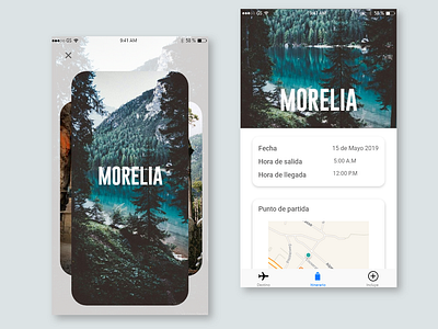 Viajes app design itinerary map road trip travel travel app trip trip planner ui