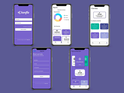 Bank application /reto konfio ui bank ux app purple hack