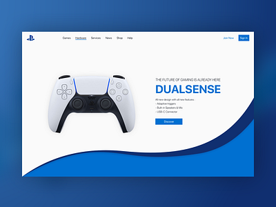 Sony DualSense Landing Concept concept dualsense landing page minimalist playstation playstation5 sony