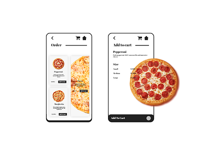 Pizza Application Design app design flat landingpage minimal ui