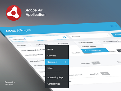 Adobe Air app ad spot sniper adobe adobe air air app application interloop software team interloop ui ux