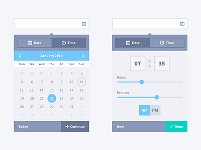 Data and time picker v2 by Umar Saleem on Dribbble