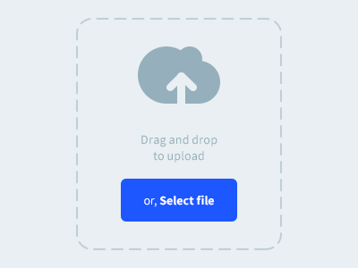 File uploader PSD cloud drag drop file uploader upload