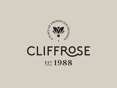 Cliffrose Logo bird boutique brand brand identity flower hotels logo logo animation logo lockup rose typography zion
