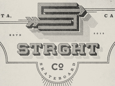 Strght Letterhead brand illustration letterhead logo print vintage
