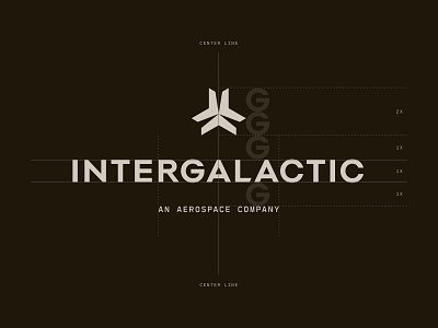 Intergalactic aerospace aircraft brand brand guidelines flux capacitor grid logo hyperspace intergalactic jet logo outerspace snowflake star