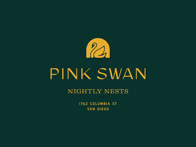 Pink Swan airbnb branding hospitality hotel logo pink san diego