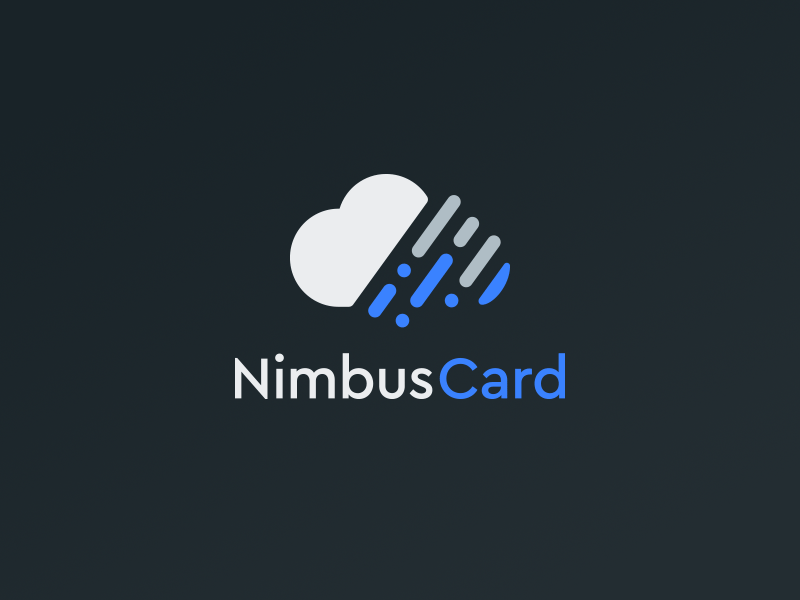 NimbusCard ID branding clean cloud icon identity logo rain simple typography
