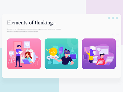 Elements Of Thinking design illustration ui web