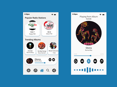 Music player app app design figma figmaafrica figmadesign ui ux