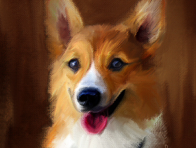 Corgi Portarit corgi corgipainting digitalportrait dog oilpainting painting petpainting petportarit portrait portrait painting