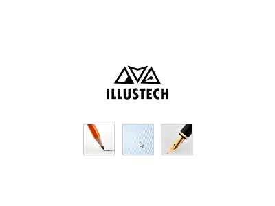 Logo for IllusTech design illustration minimalistic multiconcept technology writing
