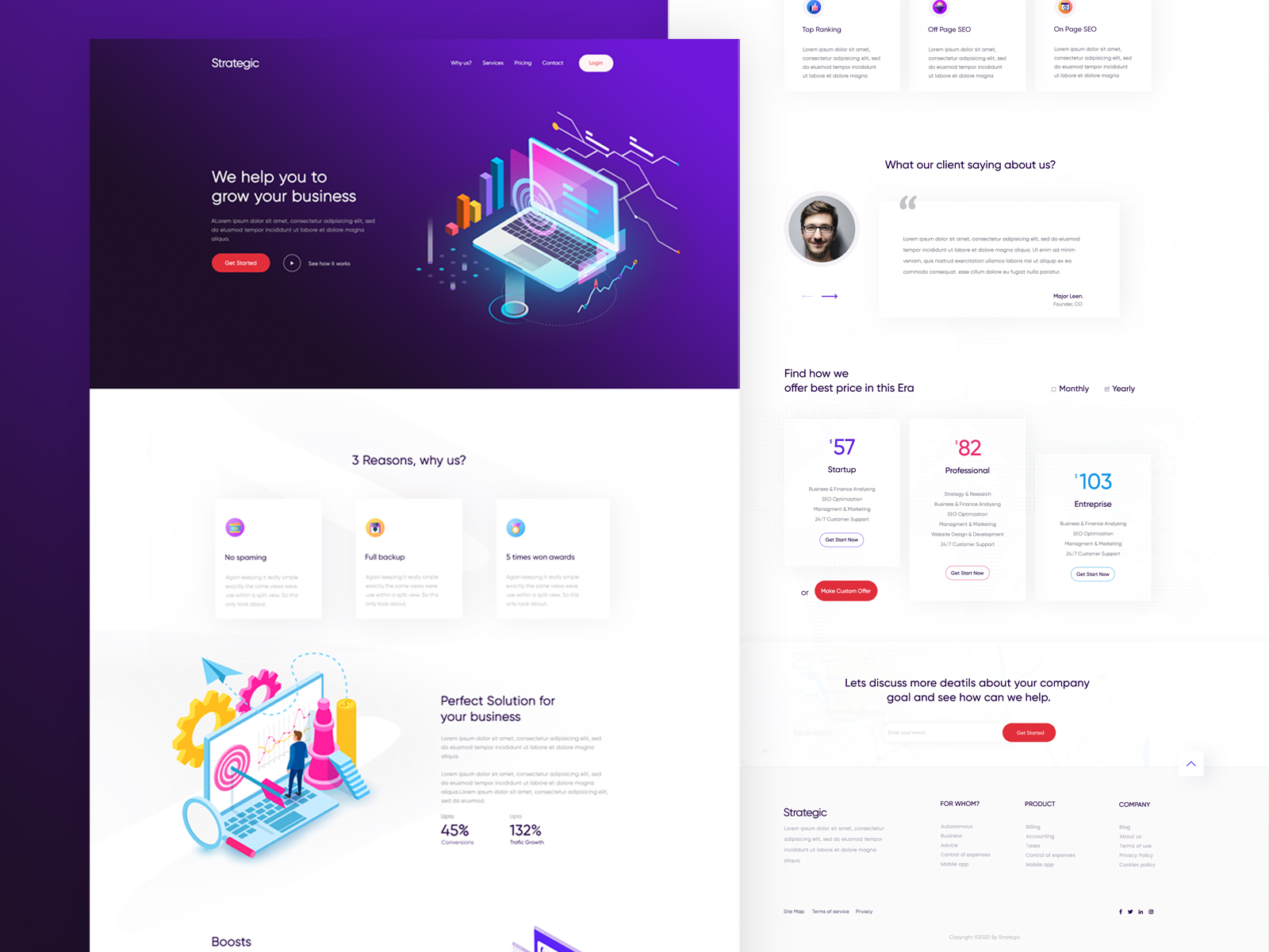 Strategic - Landing page by Nikunj Gondaliya on Dribbble