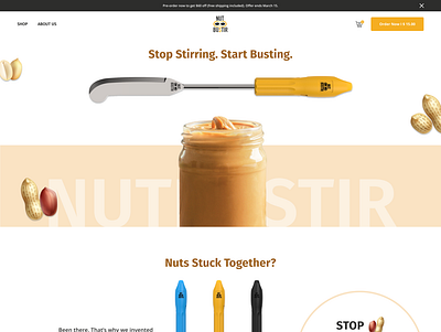Nutbustir website design homepage landingpage new shopify site ui ux web webpage website