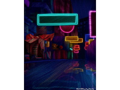 Colourful neon artist background blues colors comic creativity design details drawing dribbble best shot dribbbleweeklywarmup emptystate graphics illustration neon street china nightlife streetart texture ui vector