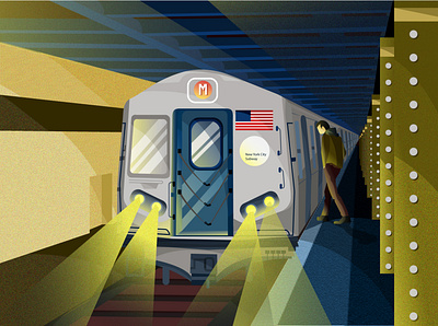 New York Subway app artist branding concept design landmarks newyorkcity night mode subway typography ui ux vector