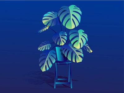 Vector Tropical blues design gradient design illustration leaves page layout pottery shadows vectorart webdesign