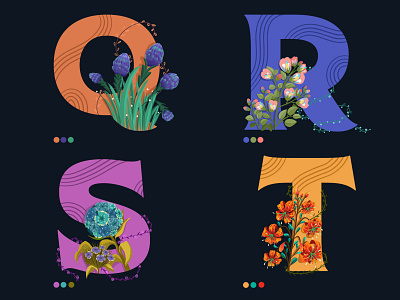 36daysoftypes 36daysoftype colors digitalartist dribbble floral design flowers illustration illustration leaves lettering art lettering artist lettering challenge typographic typography vector