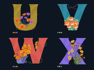 36daysoftype alphabet logo childrens illustration colors design digitalart drawing dribbble floral design florals flower illustration flowers illustration learning uv vector webdesign