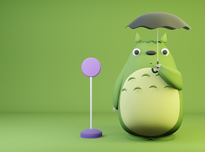 Totoro 3d 3dillustration 3dmodel animation anime artist blender dribbble illustration japananime model totoro