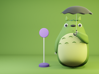 Totoro 3d 3dillustration 3dmodel animation anime artist blender dribbble illustration japananime model totoro