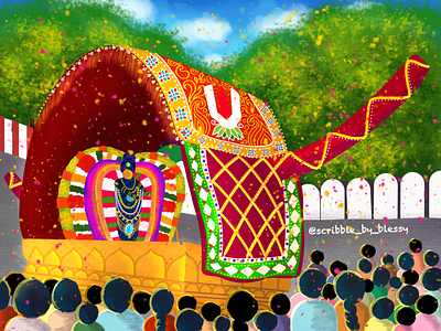 Festivals of Madurai - Alagar animator colors comic design digitalart drawing festival free historicalevent illustration indian culture indianart madurai spirituality summer tamils traditional drawing ui vector worldfamous