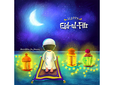 Eid-ul-fitr art 2019 trend artist celebrations colors designers digital illustration drawingart eid mubarak family festive graphicdesign lighting love shadows vector