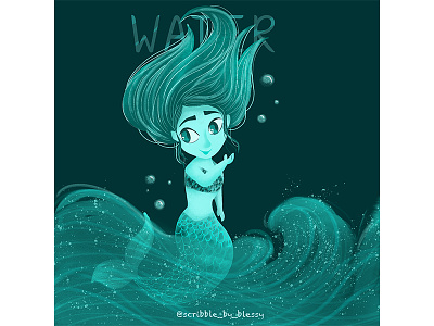 Element #3 Water 5elements artist artwork blue drawing dribbble best shot dribbble invite idea illustration illustration art illustrator ocean savewater sea trending design vector water water girl water princess