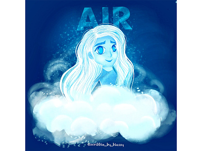 Element #5 Air air air girl artist blue character design characters clouds colors comic design digital illustration draw drawing dribbble best shot dribbble invites illustration sky vector warm colors wind