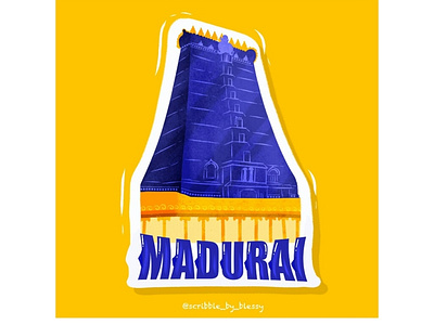 மதுரை Madurai artist colors design digitalartist drawing dribbble illustration sticker sticker mule typography vector warm colors warm up