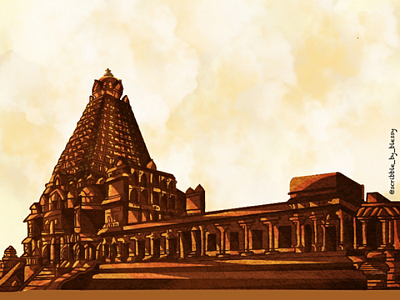 The Great Chola Temple art 🎨 indian sculpture art light