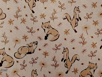 Fox autumn pattern