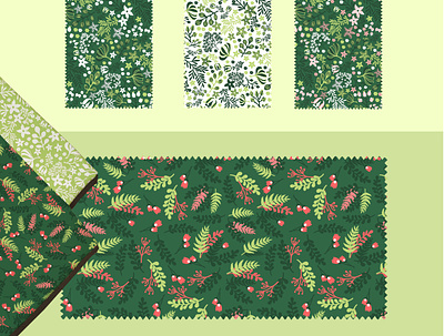 Green garden collection design digital art doodleart fabric fabric design illustration pattern art patterns product design vector