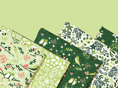 Green Garden Collection design digital art fabric fabric design flower illustration illustration pattern art patterns product design vector