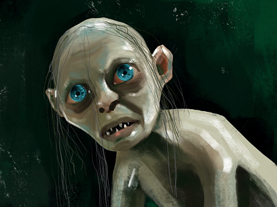 gollum digital painting on procreate gollum illustration lord of the rings painting procreate procreateapp