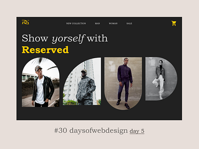 Reserved e-commerce main screen concept landingpage minimal ui user interface ux webdesign webdesigner website website design