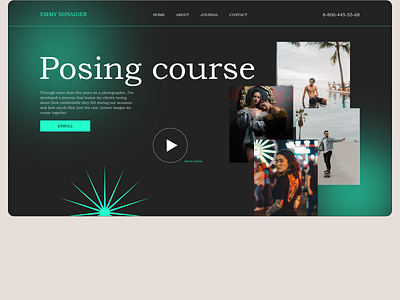Pose like a pro concept design landingpage minimal ui user interface ux webdesign webdesigner website design